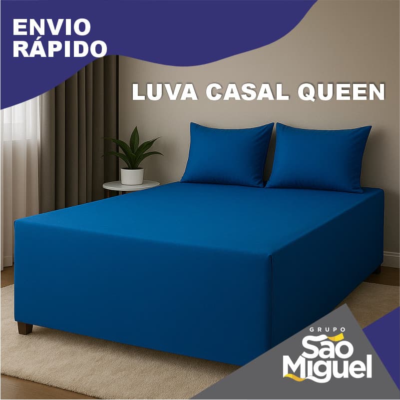 Capa Lençol Luva Box Queen Lisa em Malha Gel Premium com Fronhas Elástica Lavável Proteção Total