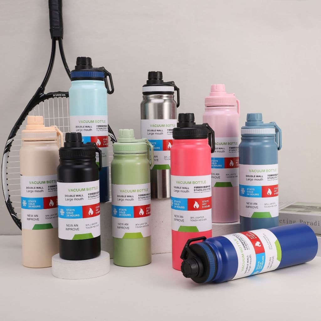 Garrafa Térmica Copo Esportivo Portátil Frio/Quente Aço Inoxidável Cores sortidas Mania
