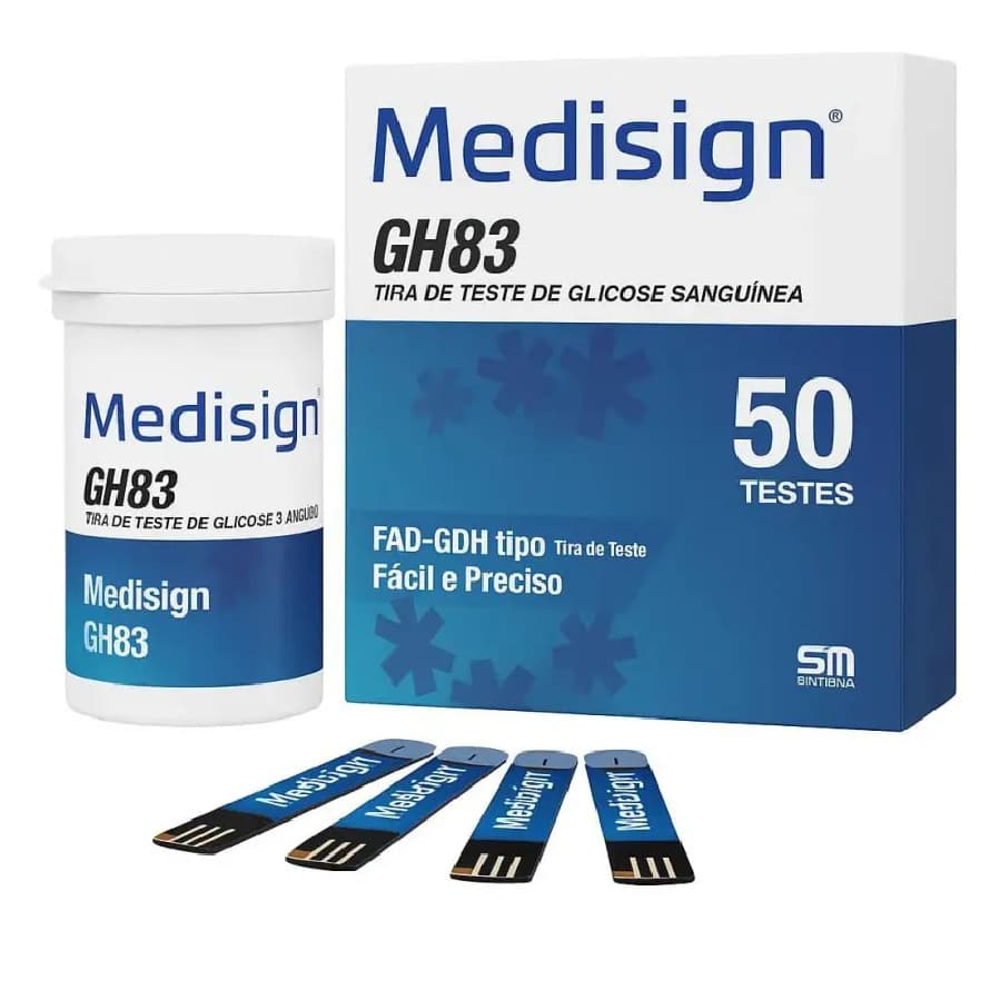 Tira Reagente Glicemia – 50 unidades Compatível MEDISIGN