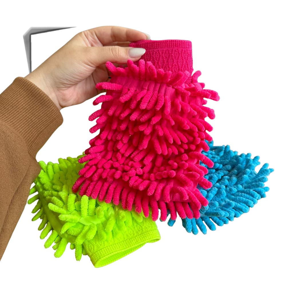 Luva de Microfibra Automotiva Macia para Lavagem e Polimento de Carros | Ideal para Shampoo e Limpeza Profunda
