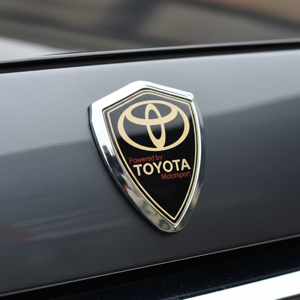 Par Emblema Escudo Toyota Fender Brasão Lateral Porta Mala 3D Hilux Corolla SW4 RAV4 Yaris Prius