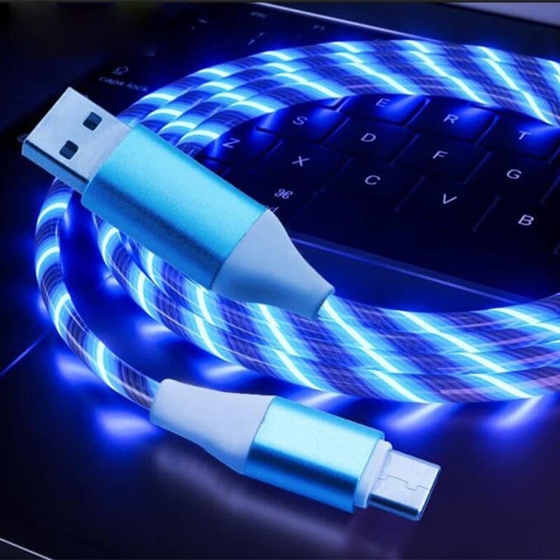 Cabo De Carregamento Rápido Com Luz LED USB Android/C Modelo Huawei Redmi iPhone FGNO