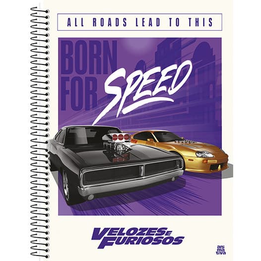Caderno Universitário 1M  80fls Velozes e Furiosos