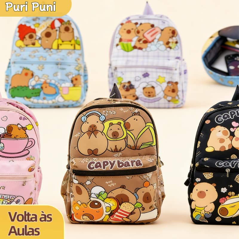 Capivara Animados Mochila Escolar Infantil Unisex  Grande Capacidade  Para Volta As Aulas Crianças