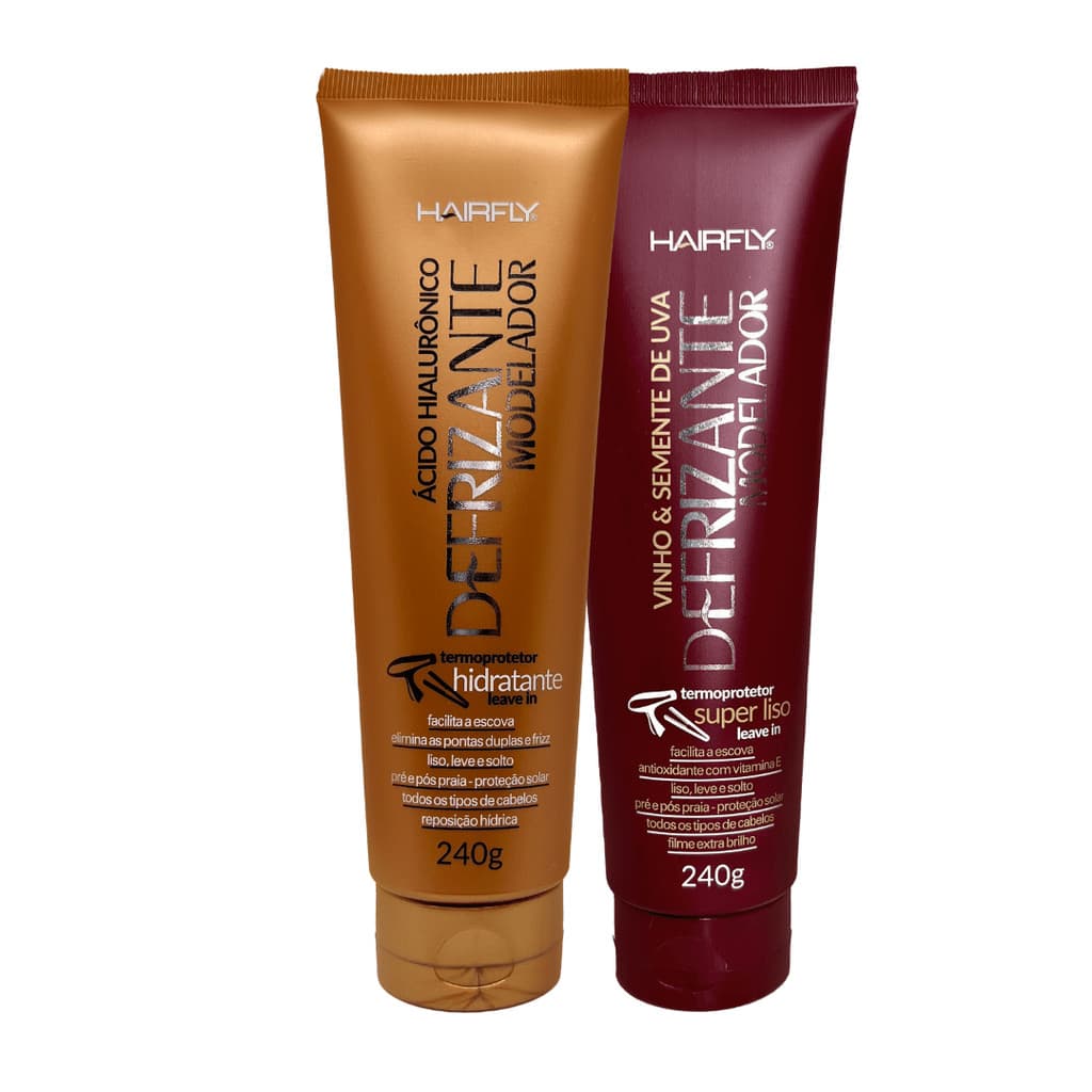 Defrizantes Modeladores Vinho e Semente de Uva + Ácido Hialurônico Hair Fly