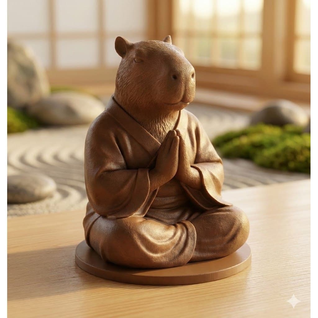 Mini Capivara da Paz - Estátua ou Chaveiro 4,5cm | Decoração Good Vibes | Envio Rápido