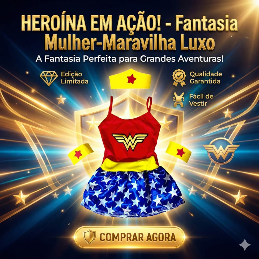 Fantasia Mulher Maravilha Infantil Menina Roupa G