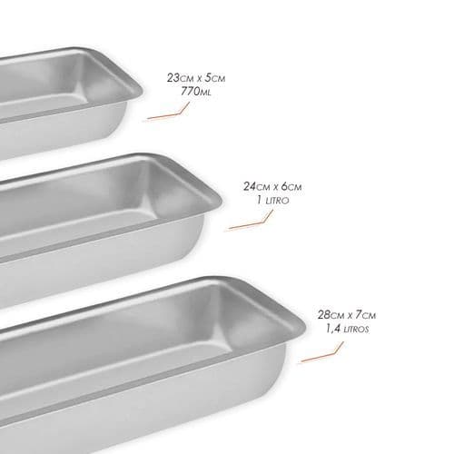 Conjunto Formas Silicone Antiaderente 3 Peças Moldes Pão Bolo Assar Forno Flexível Resistente