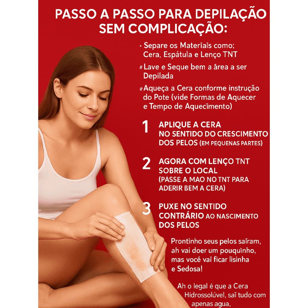Cera Depile Plus 290g + 50un Tnt e 1 Espátula Acrilica media Cor Aleatoria ENVIO RAPIDO