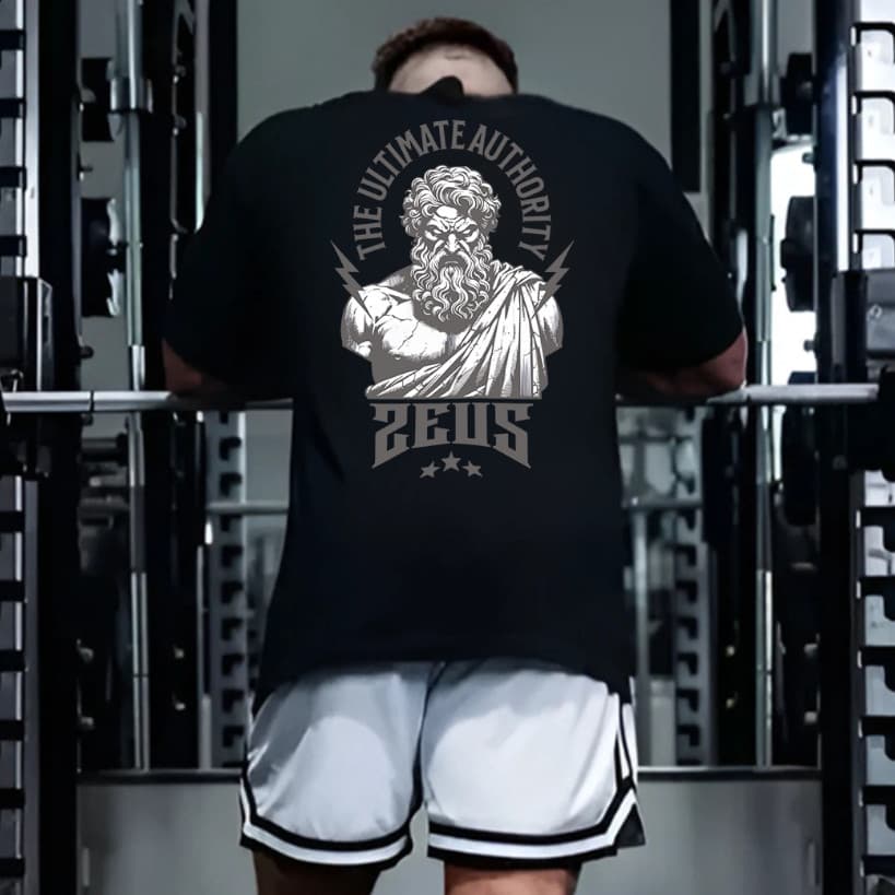 Camiseta Oversized Masculina Academia Estampa Zeus Streetwear 100% Algodão