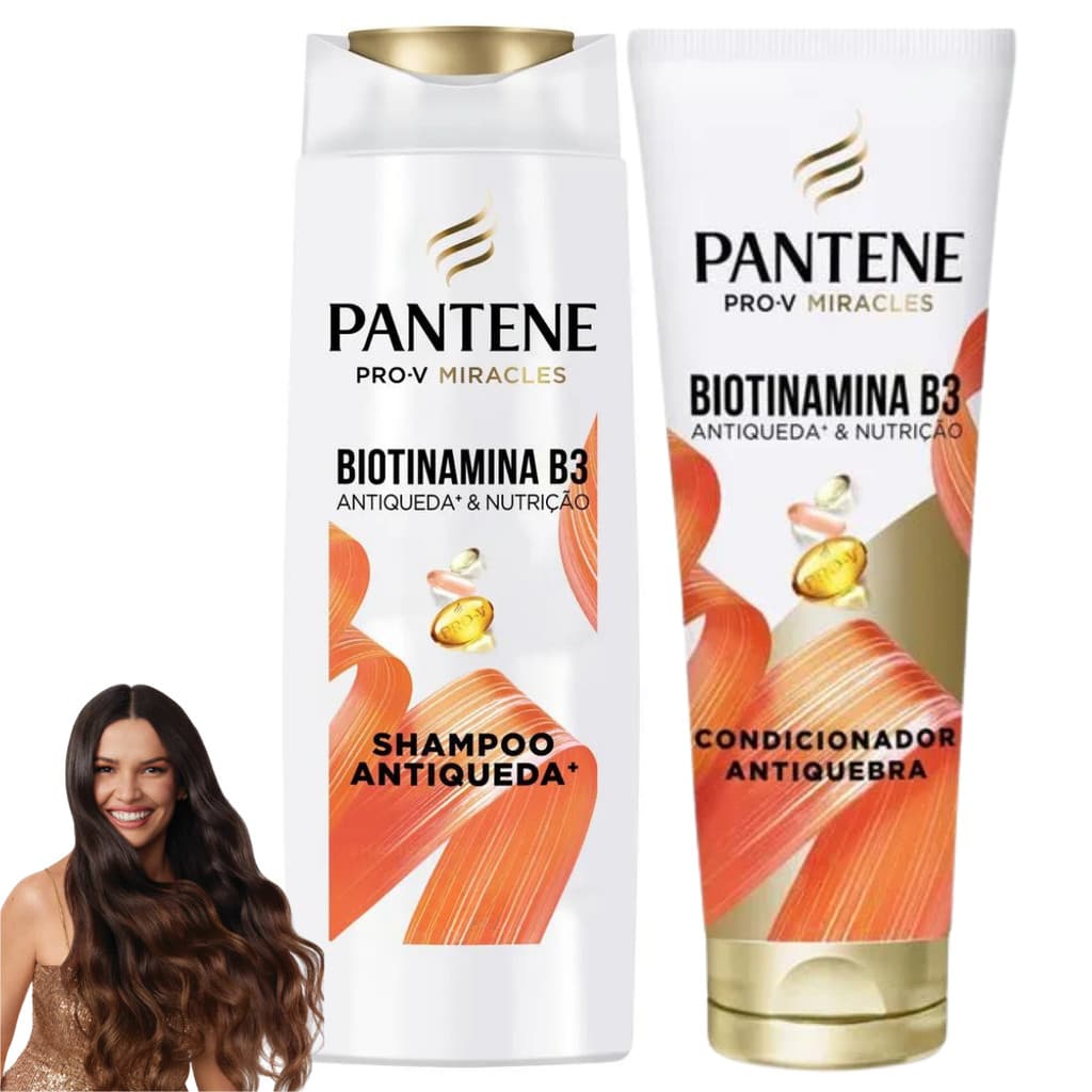Kit Pantene Biotinamina Shampo Condicionador Nutrição Antiqu