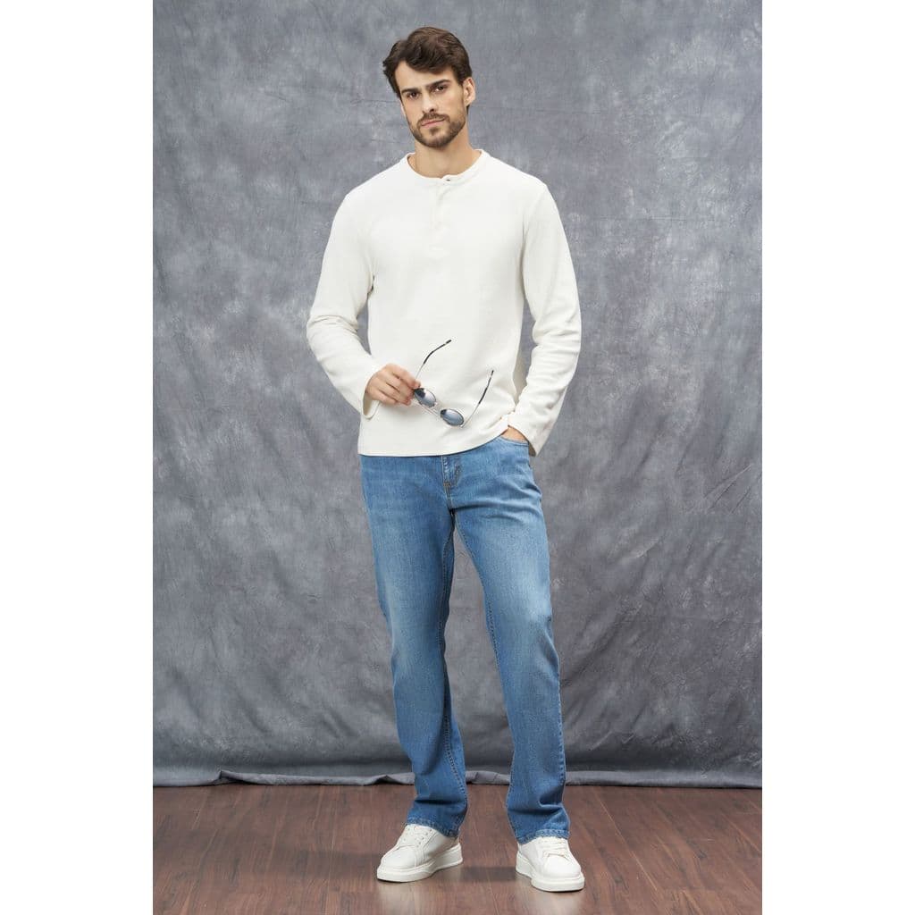 Calca Jeans Masculina Regular Manchada Clara Deliz