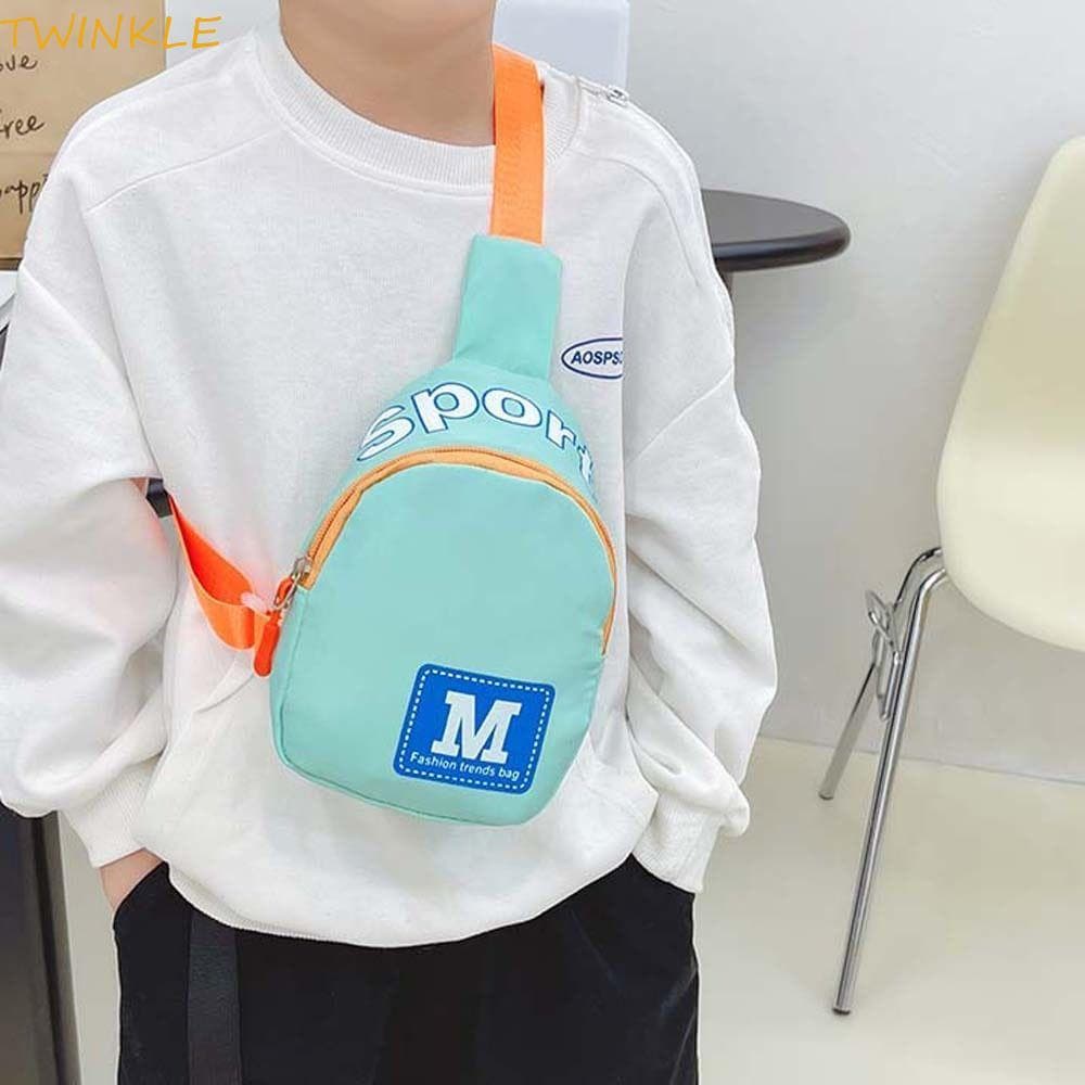 Bolsa De Peito Infantil TWINKLEO , Crossbody De Grande Capacidade Com Letra M , Estilo Coreano