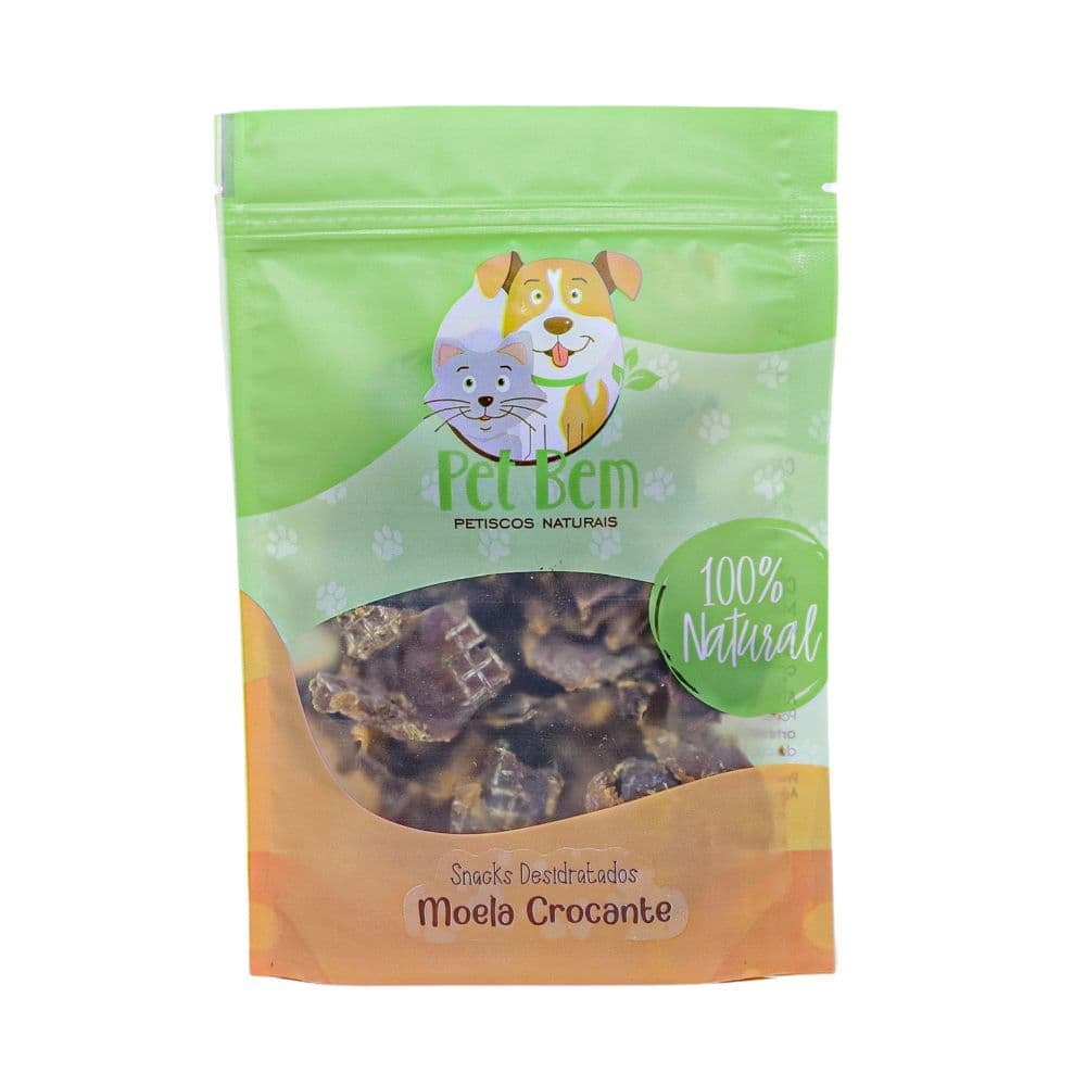 Moela de Frango Crocante Petisco Natural para Cães e Gatos 60gr - Pet Bem