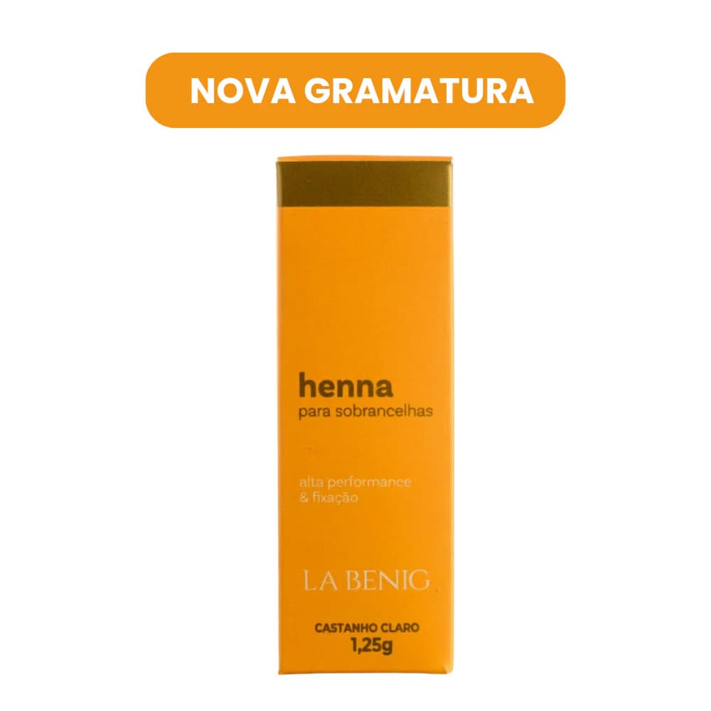 Kit La Benig Henna E Fixador Profissional Castanho Claro 1,25g