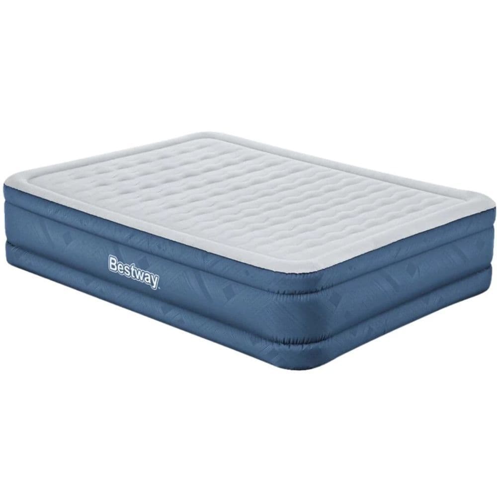 Colchão Inflável Casal Queen Bestway Snugable + Bomba 110v Camping Viagem Ar Colchão Ar Conforto