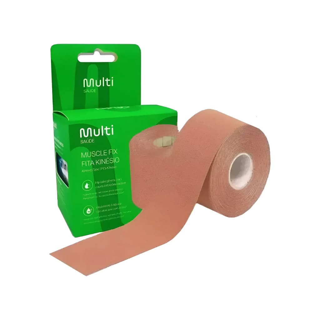 Bandagem Elástica Adesiva Kinésio Tape Bege Suporte Muscular