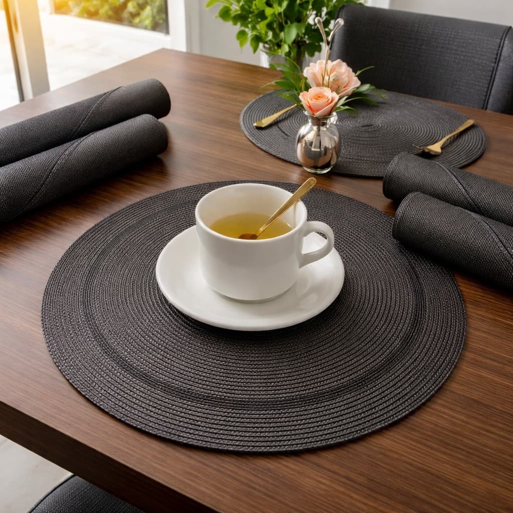 Kit 4 Jogo Americano Redondo Jantar Café da Manhã Mesa Posta Cozinha 38cm
