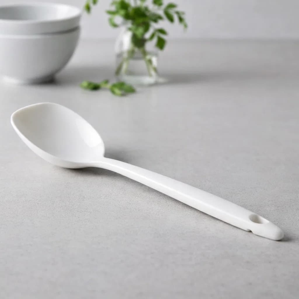 Colher Espátula Rasa Cozinha 27cm Branca Melamina Bestfer