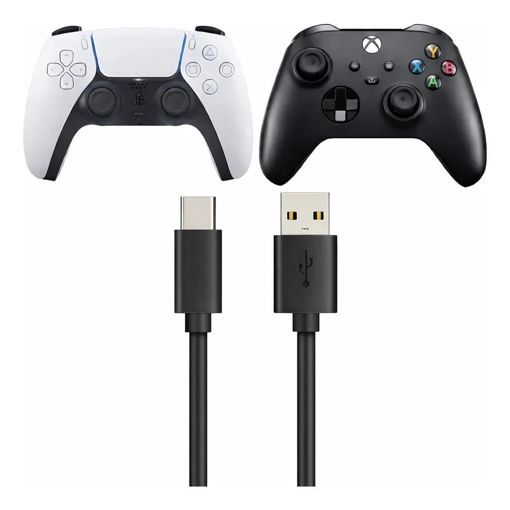 Cabo Usb Carregador Tipo C Para Controle Compatível Ps5 1,8m