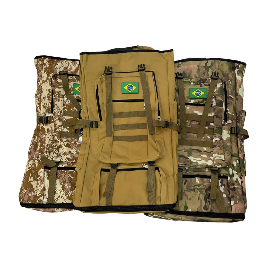 Mochila montanhismo em nylon 40x20x95cm para trilha camping escaladas camuflada