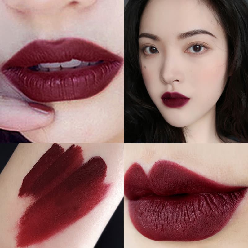 Batom marrom série escura cor envenenamento cor escura vampiro preto tia cor cereja fosco estilo europeu americano