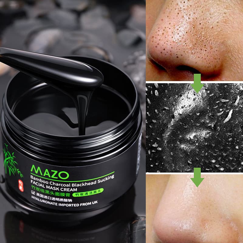 Carvão de bambu remover Acne sucção máscara de cravo das mulheres dos homens limpeza profunda sujeira encolher poros con