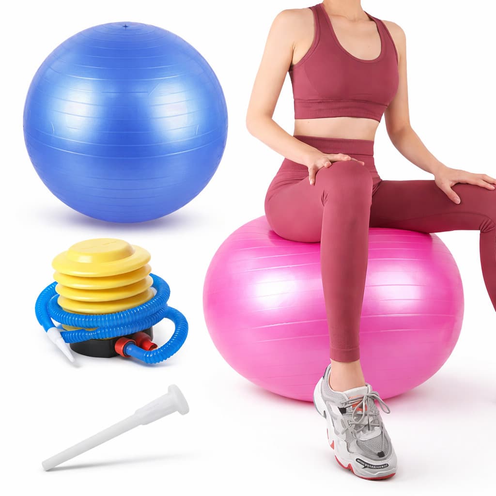 Bola de Yoga 55cm 65cm com Bomba Bola de Pilates Antiestouro Antiderrapante para Core Postura e Fitness