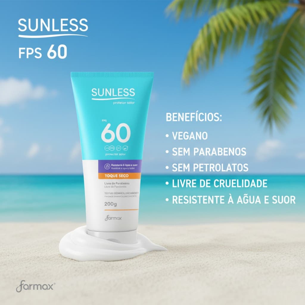 Protetor Solar Corporal FPS 60 Sunless Farmax 200g
