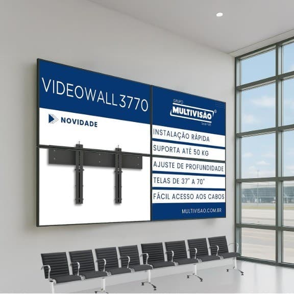 VIDEO WALL 3770 Multivisao Suporte de Parede para Monitor LFD 37 A 70 POL - uso Profissional, suporte  varias tvs