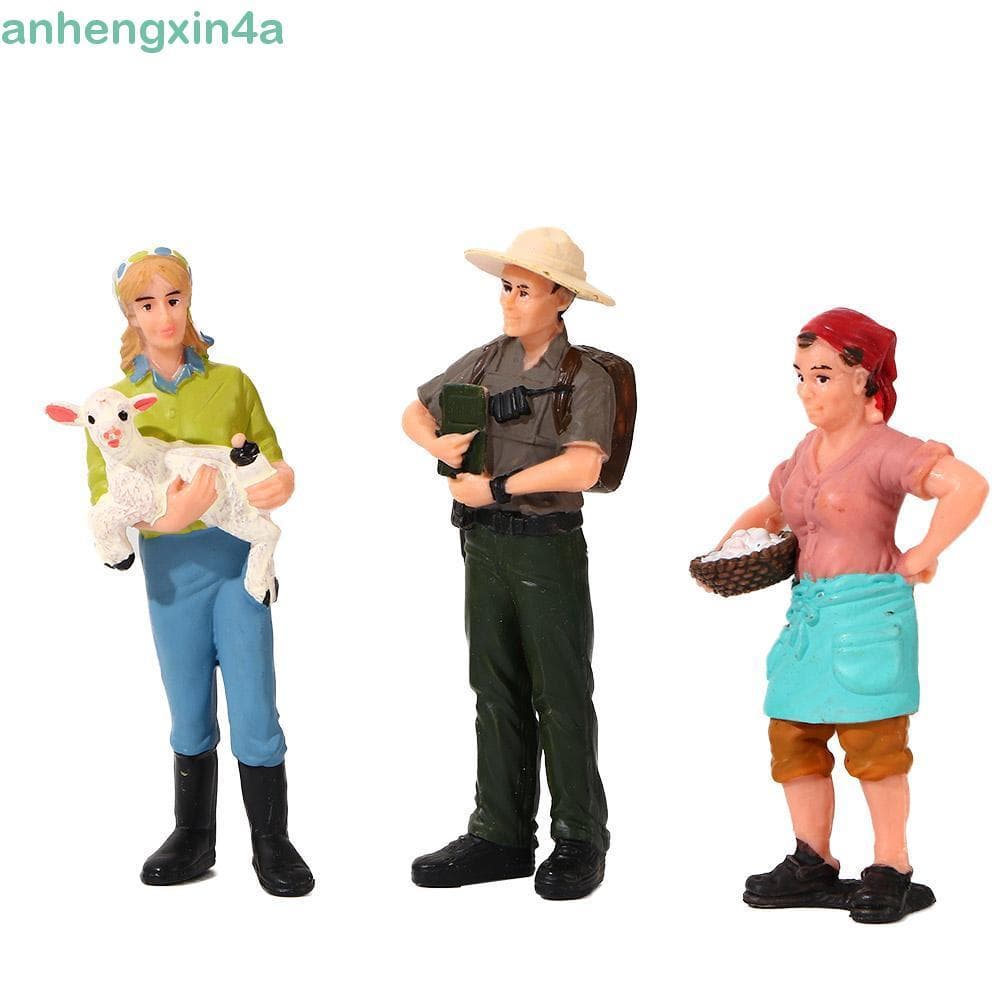 ANHENGXIN Fazenda Figura Humana Ação Escala 1 : 25 Educacional Criança Brinquedo Trabalhador Pessoal Decoração Para Casa