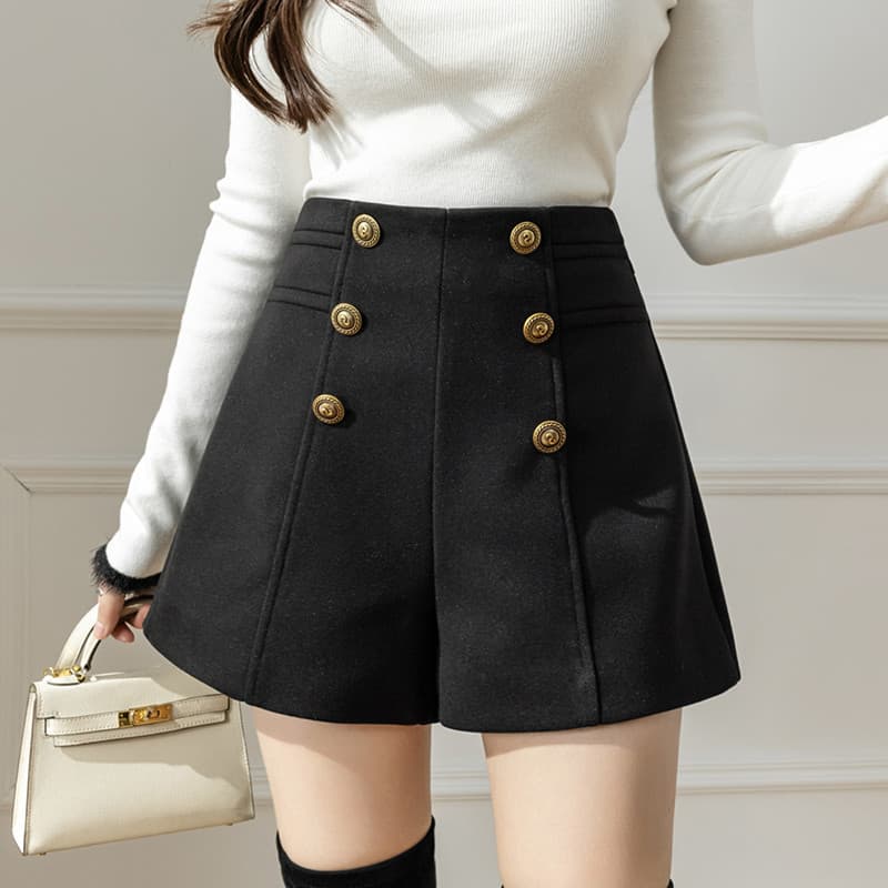 Botas de inverno de cintura alta shorts de lã feminino inverno exterior wear 2024 outono inverno novo estilo perna larga