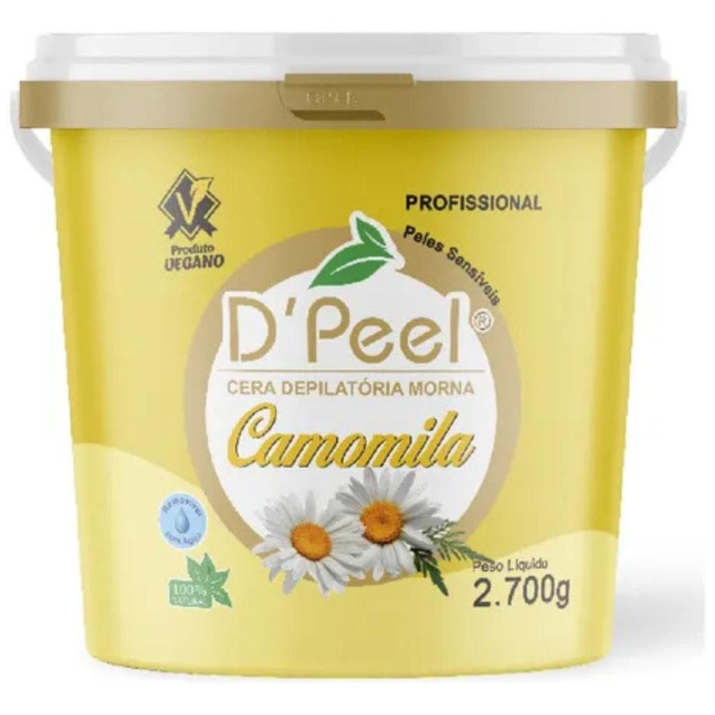 D´Peel - Cera Depilatória Morna 2700g - Camomila  - Reds