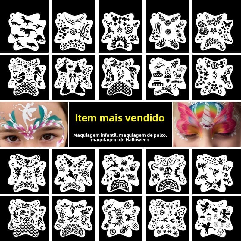 Pintura facial rosto oco pintura modelo crianças desempenho de palco maquiagem pintura diy Graffiti modelo atacado