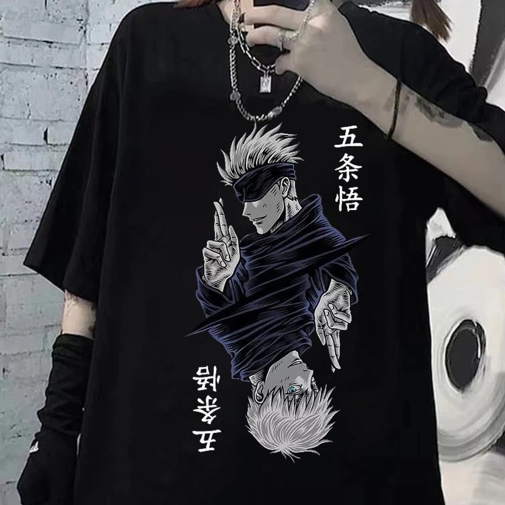 Camiseta Basica Camisa Satoru Gojo Face Senpai Jujutsu Kaisen Anime Unissex Malha - Envio Rapido K N STORE Premium