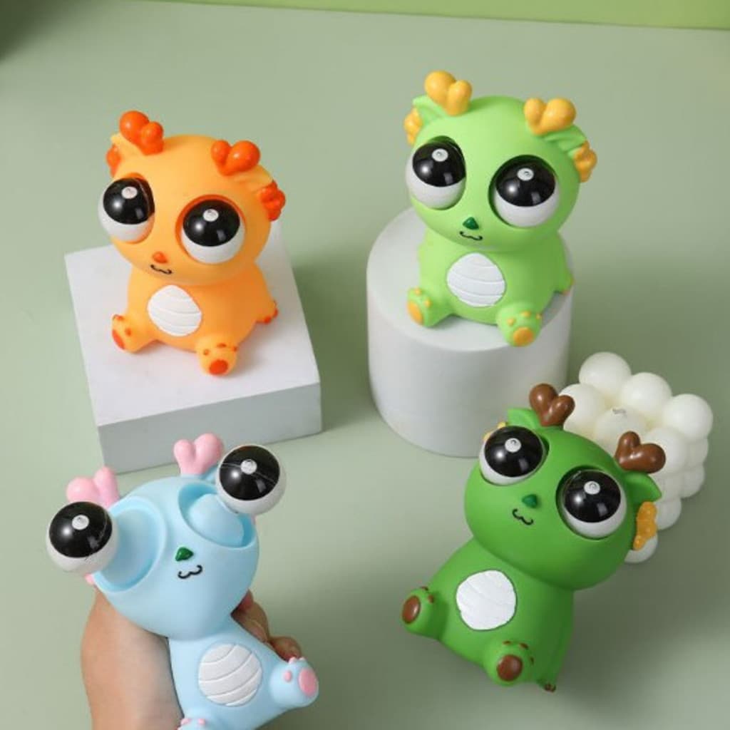 Pop It Pop-Eyed Dragon Pinch Música Descompressão Brinquedos Em Forma De Pop Do Dragão Squeeze Staring Dragon Dol