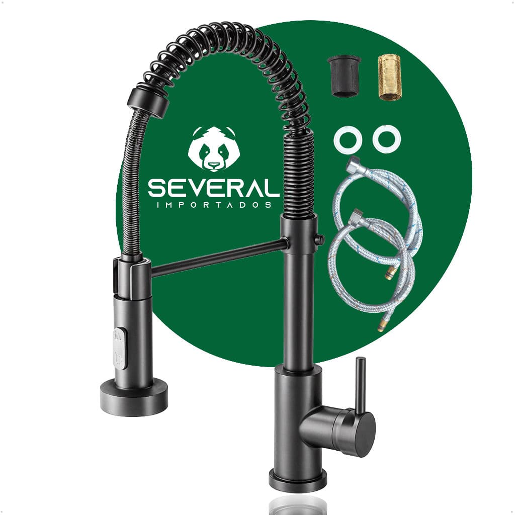Torneira Para Cozinha Gourmet Several Misturador Monocomando Preto