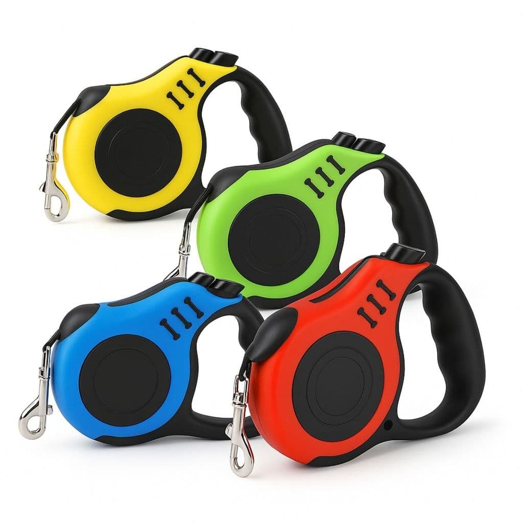 Guia Retrátil p/ Cachorro Gato Pet Extensor 3m com Mosquetão e Trava Passeio Seguro