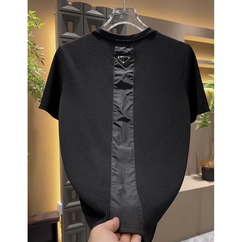 Camiseta masculina simples de manga curta, cor sólida, estilo fino, confortável, respirável, elegante, Slim fit, camiset