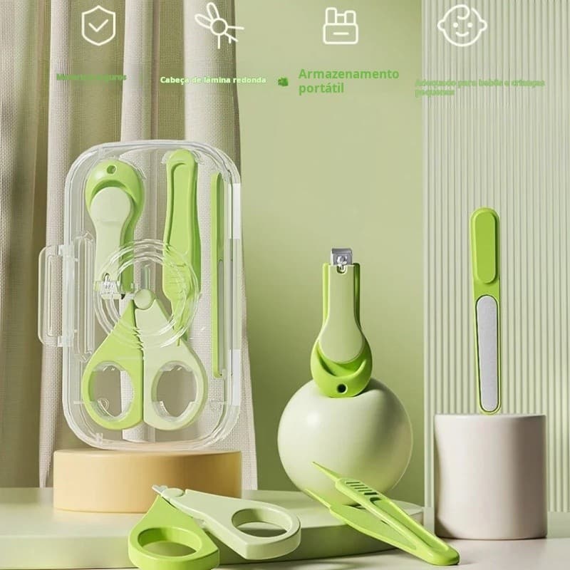 Kit Manicure Infantil Bebê Aparador De Unhas Cuidados Com As Unhas Seguro Delicado