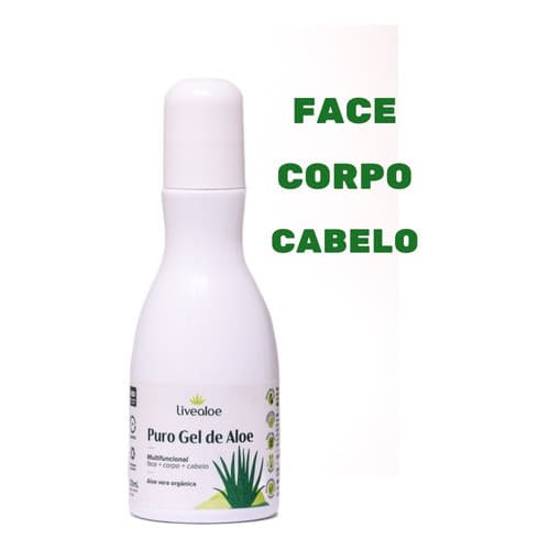 Puro Gel Aloe Vera Babosa 120ml Livealoe Rosto Cabelo Corpo Neutra