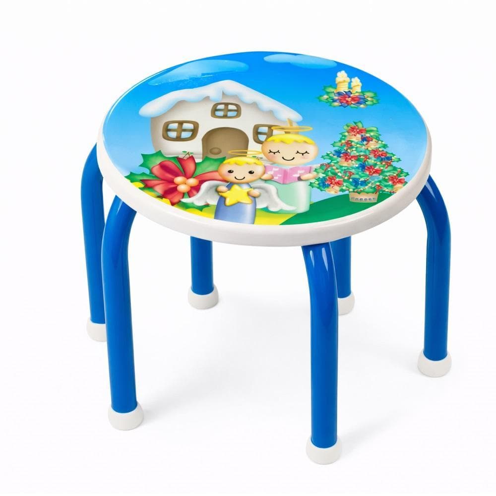 BANQUINHO INFANTIL CADEIRA ESTUDO QUARTO LANCHE BANCO CRIANCA REFORCADA AZUL