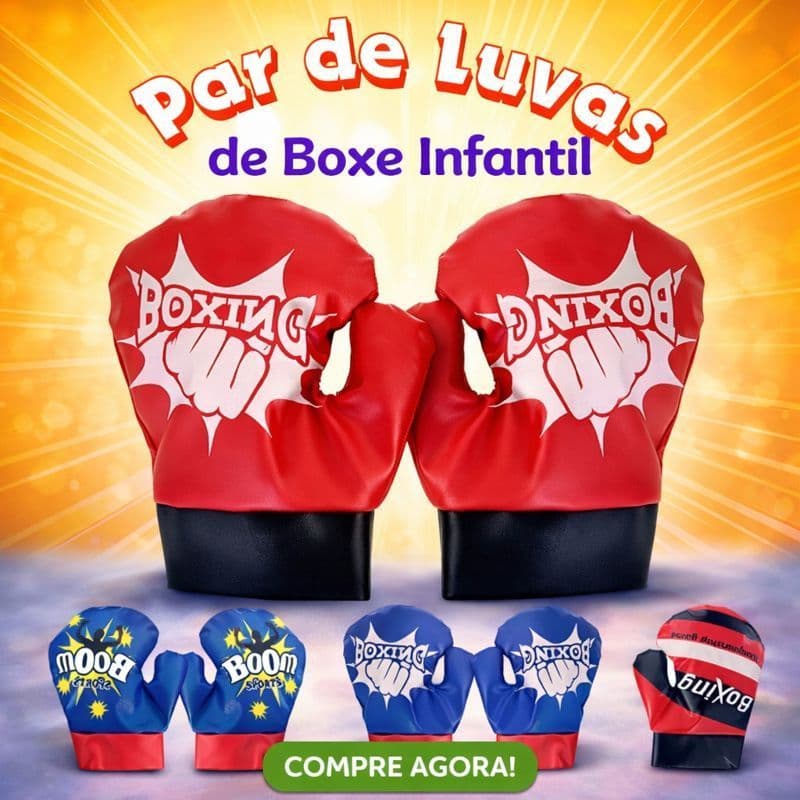 Par Luva de Boxe Infantil  - Brinquedo Confortável e Divertido