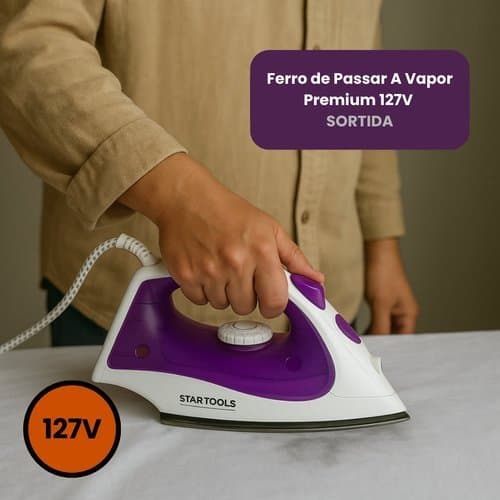 Ferro Passar Vapor Premium Compacto Leve Potente Eficiência Alta Durabilidade Sortida 127V ou 220v