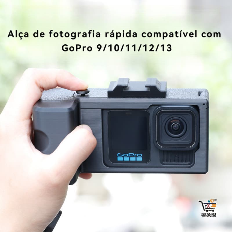 Capa para GoPro HERO9/10/11/12/13 com Empunhadura Estilo DSLR Suporte de Liberação Rápida Adaptador para Acessórios Gopo