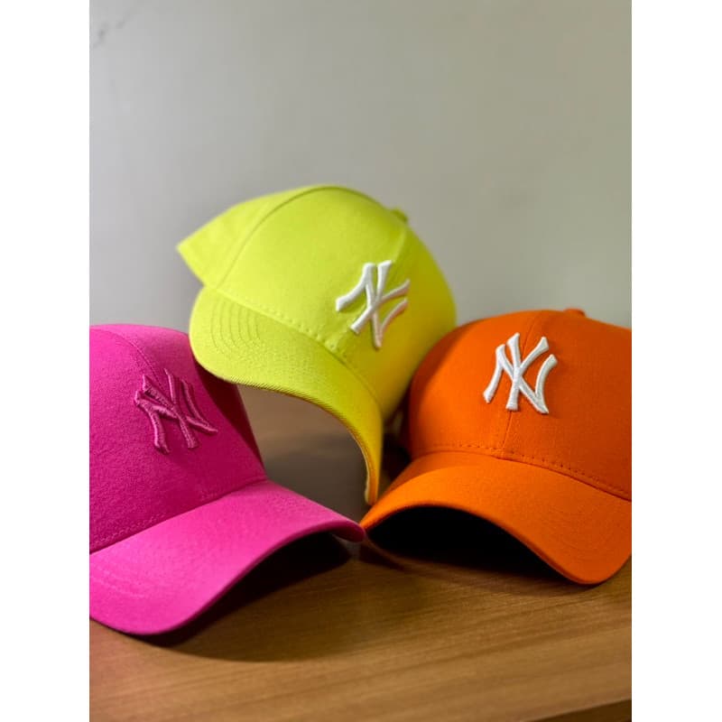 Boné Ny Fitão Aba Curva Ajustável Masculino Feminino Unissex Casual Verão Carnaval 2026 Neon Tons Vivas Tendência Casual