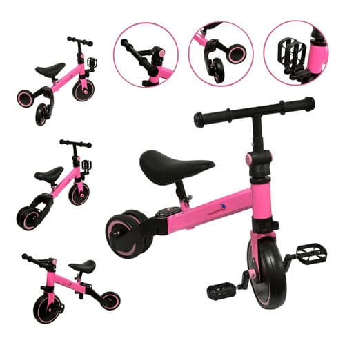 Bicicleta Equilíbrio Infantil 3 Em 1 Balance Triciclo Diversas Cores