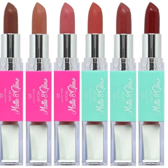 1 UNIDADE DE BATOM MATTE & GLOW  2 EM 1 BASTÃO E LIQUIDO  JASMYNE