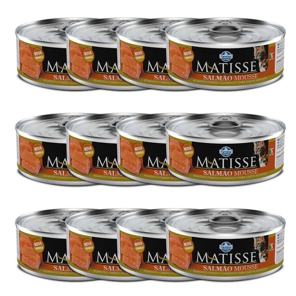 Kit 12x Matisse Cat Wet Mousse Salmão 85g