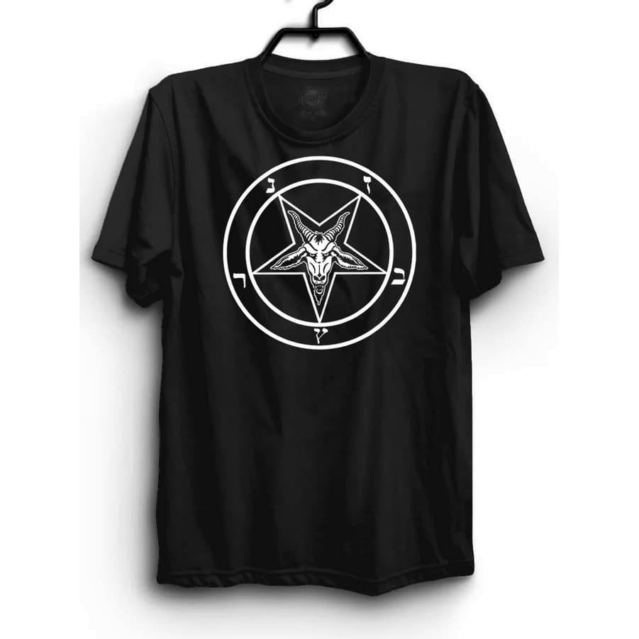 Camiseta Camisa  pentagrama baphomet 100% algodão Unissex Lançamento Envio Imediato